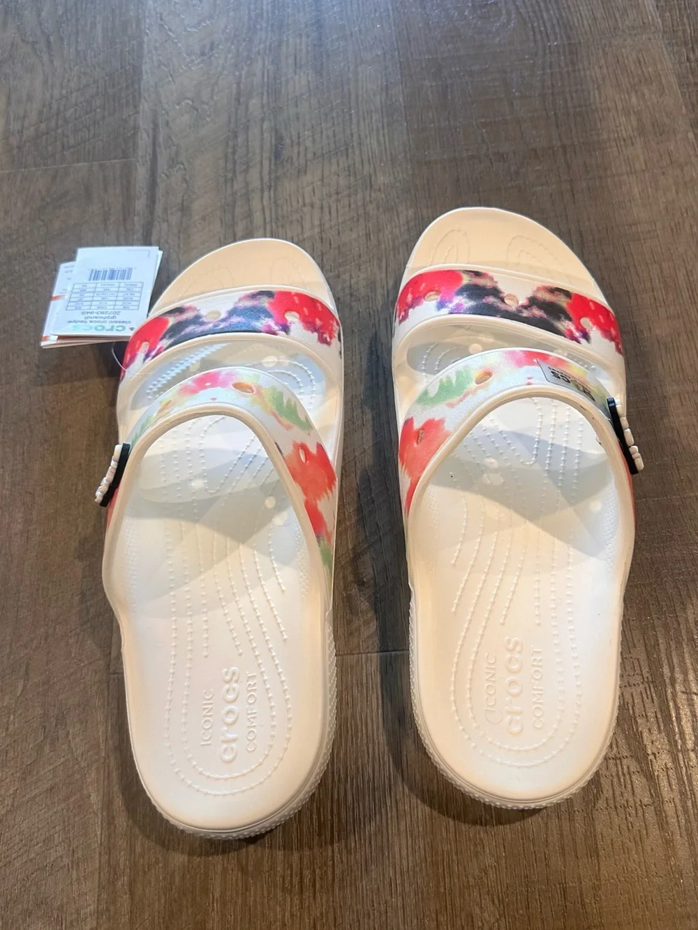 Unisex  NEW Crocs Classic Tie-Dye Graphic Two-Strap Sandals – M12/W14